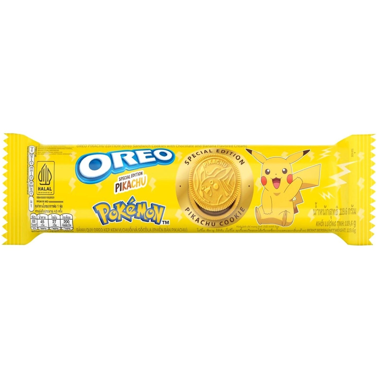 Oreo Special Edition Pikachu Pokemon Chocolate & Banana 119g (Indonesia)