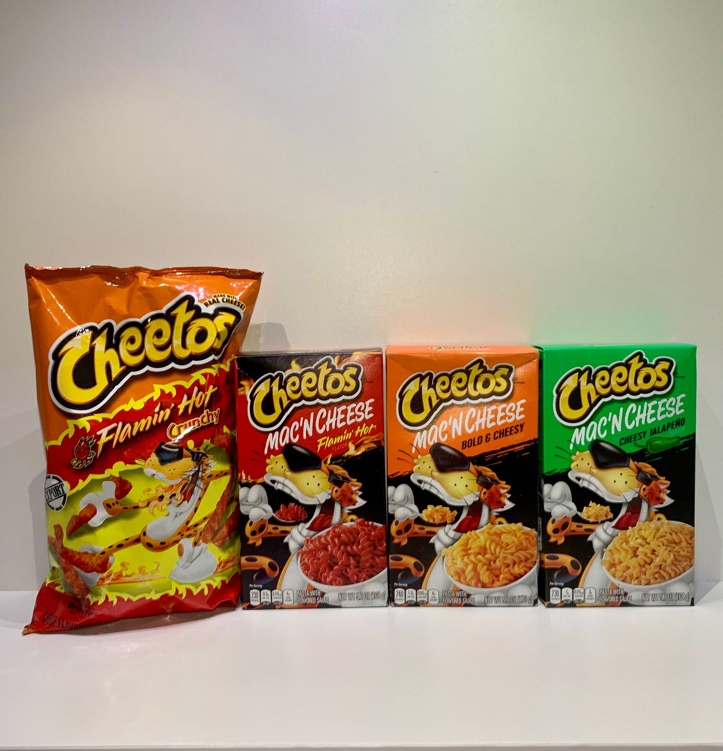 Cheetos Flamin Hot Crunchy + 1 of 3 Cheetos Mac’N Cheese flavours