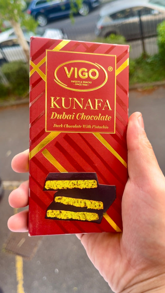 VIRAL Vigo Kunafa Dubai Dark Chocolate Pistachio 90g (Dubai)