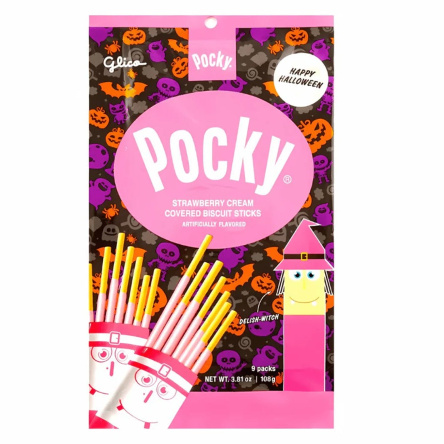 Pocky Strawberry Cream Biscuit Halloween Edition 9 Pack 108g (Thailand)