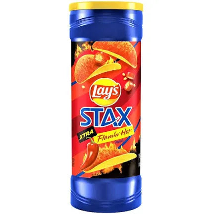 Lays Stax Xtra Flamin Hot Potato Chips 155.9g (Mexico)