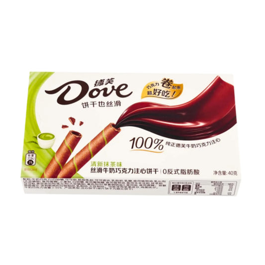 DOVE Matcha Milk Chocolate Filled Wafer Roll 40g (China)