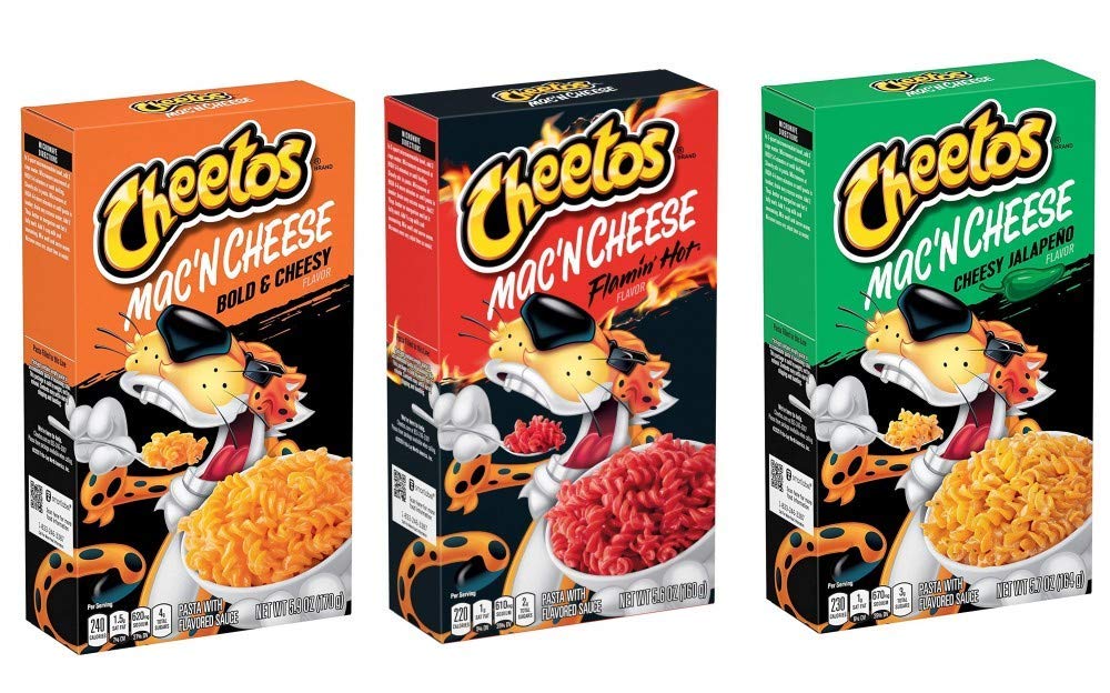 Cheetos Flamin Hot Crunchy + 1 of 3 Cheetos Mac’N Cheese flavours